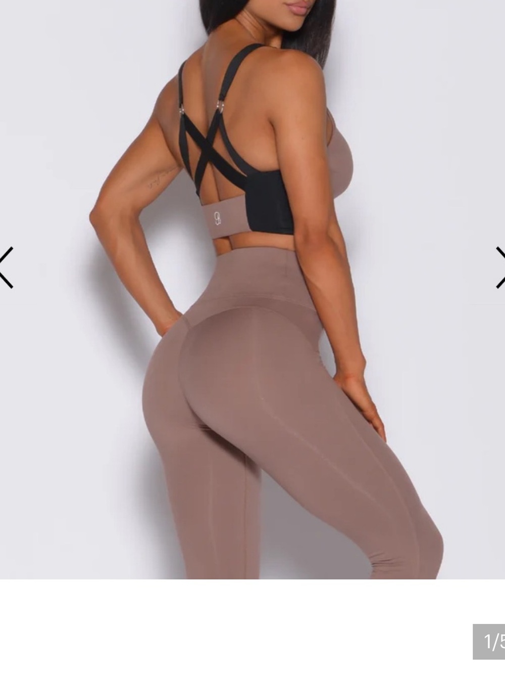 Bombshell Sportswear Cocoa Brown Banded Sports Bra Small